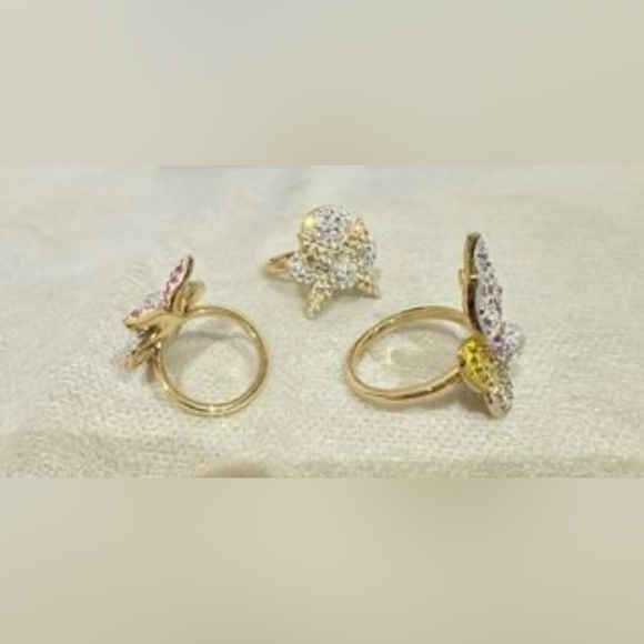 3 Swarovski Light Orchid Butterfly Rings | Swan Signed | New | Rare/Retired - Picture 9 of 14
